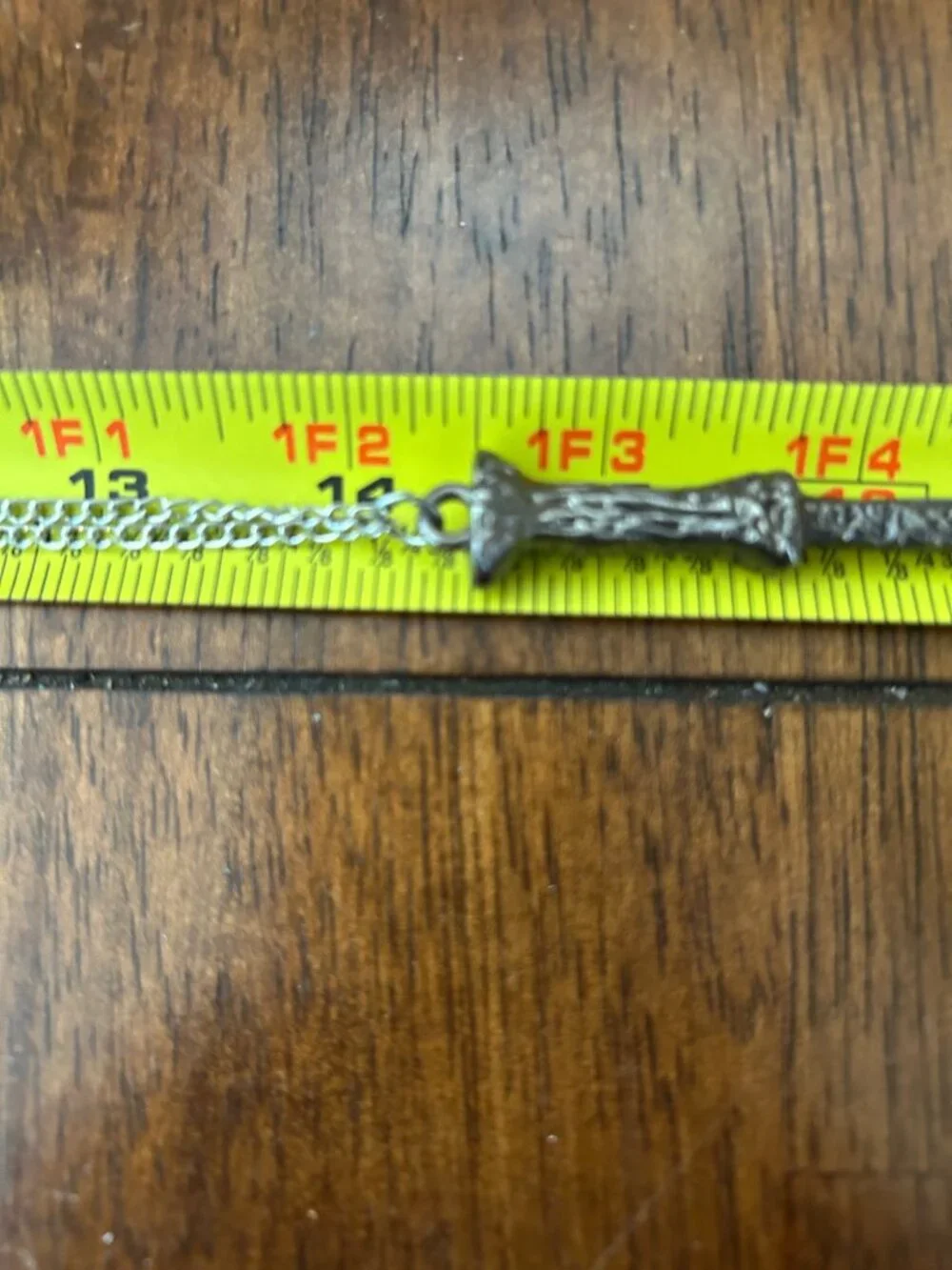 Wizard Magic Wand Necklace Pendant Silvertone Goth Fantasy Film Prop Costume